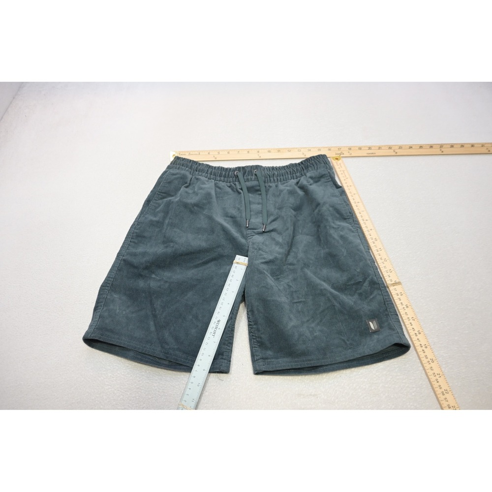 Linksoul Corduroy Shorts Mens Large Teal Elastic Waist Drawstring Excellent